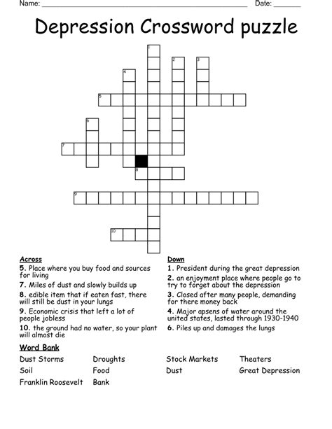 depression crossword clue|52 depressed words crossword.